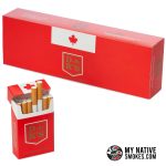 DK'S Red Full Size Cigarettes from My Native Smokes featuring cheap Canadian cigarettes, Canadian smokes, Native cigarettes, and popular cigarette brands available online in Canada.