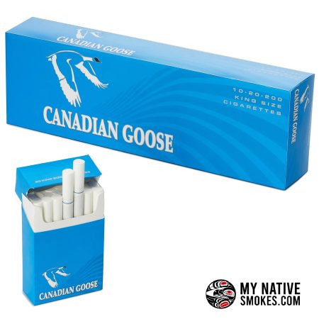 Canadian Goose Light Cigarettes package from My Native Smokes featuring affordable Canadian cigarettes with online ordering and Canada-wide shipping.