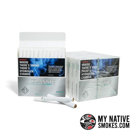 Classic Menthol Cigarettes from My Native Smokes featuring cheap Canadian cigarettes, Native cigarettes, and Canadian smokes available online across Canada.