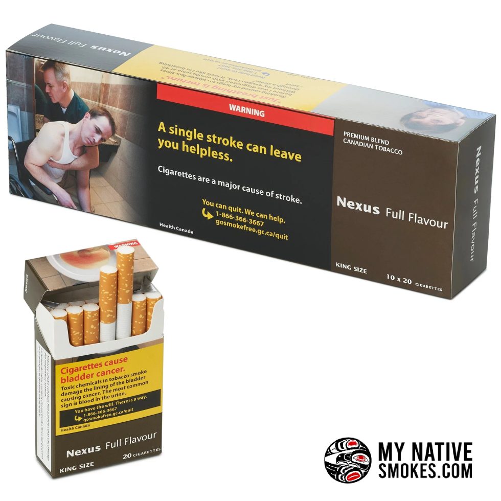 Nexus Full Cigarettes from My Native Smokes featuring cheap Canadian cigarettes, Native cigarettes, and Canadian cigarette brands available online in Canada.