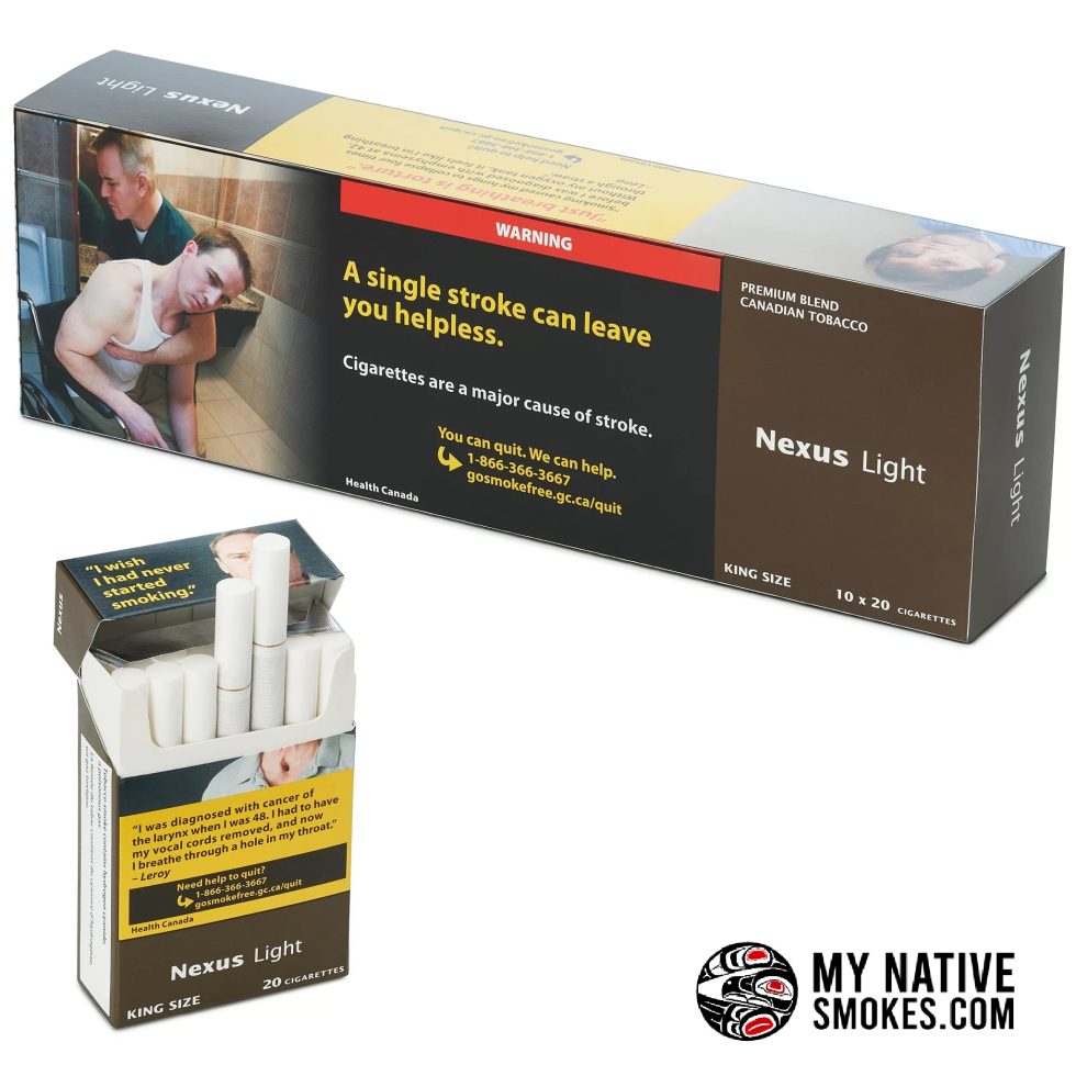 Nexus Lights Cigarettes from My Native Smokes featuring cheap Canadian cigarettes, Native cigarettes, and Canadian smokes available online across Canada.
