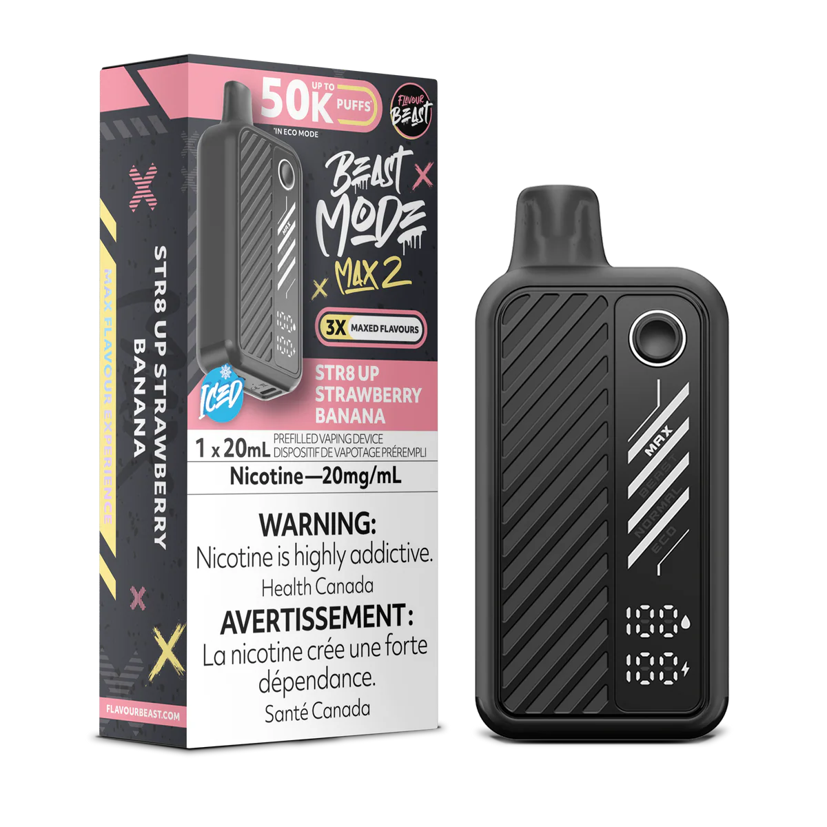 FlavourBeast BeastModeMax MAR RENDER FAM mg STRUpStrawberryBanana