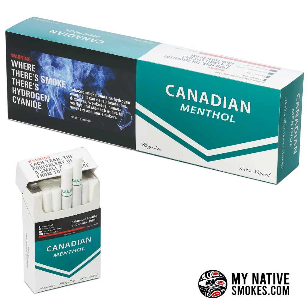 Canadian Menthol Cigarettes from My Native Smokes, offering Canadian cigarettes, Native cigarettes, and affordable smokes online in Canada.