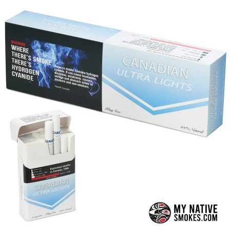 Canadian Ultra Lights Cigarettes from My Native Smokes featuring cheap Canadian cigarettes, Native cigarettes, and Canadian smokes available online in Canada.