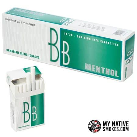 BB Menthol Cigarettes carton and package