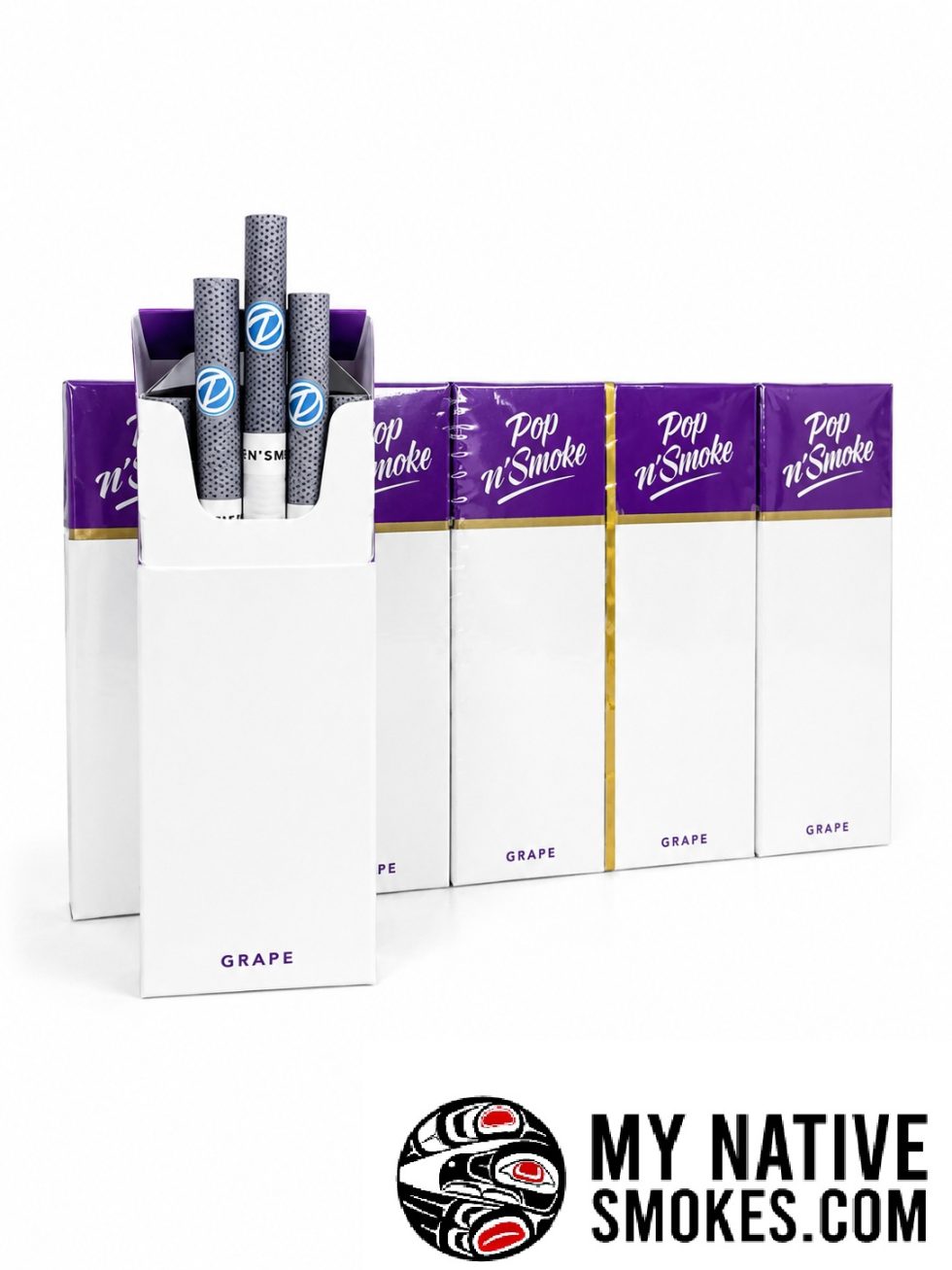 Pop N'Smoke Grape slim flavoured cigarettes carton