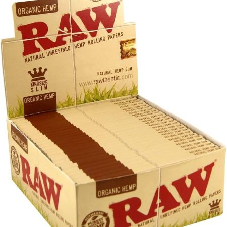 RAW Organic Hemp King Size Slim Rolling Papers – 32 Leaves