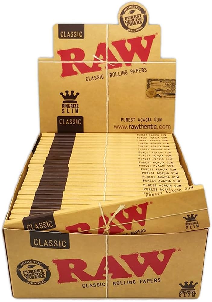 RAW Classic King Size Slim Rolling Papers – 32 Sheets
