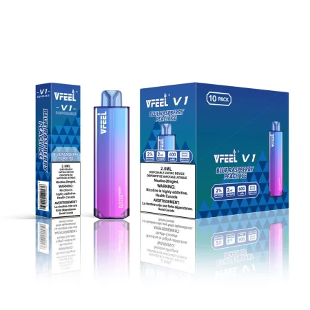 VFEEL V1 6000 Puffs – Blue Raspberry Peach Ice Disposable Vape