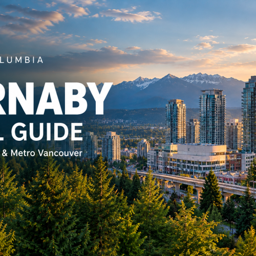 Burnaby BC cityscape and North Shore Mountains for the Native Smokes Burnaby BC online cigarette guide