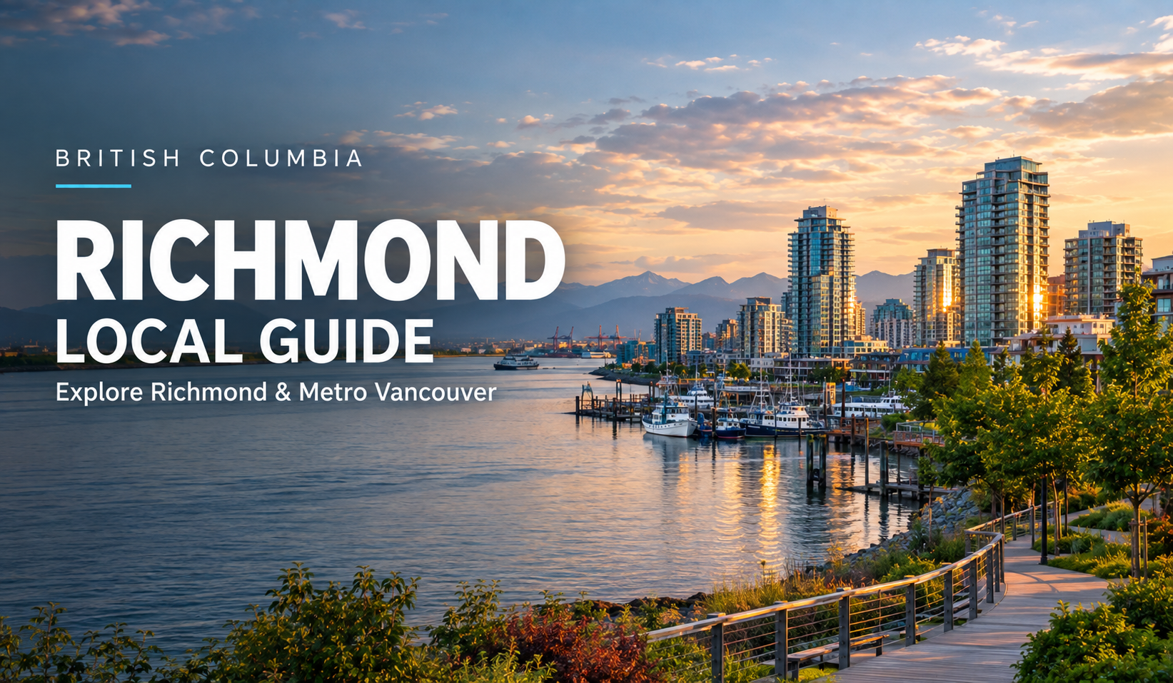 Richmond BC cityscape and Fraser River waterfront for the Native Smokes Richmond BC online cigarette guide