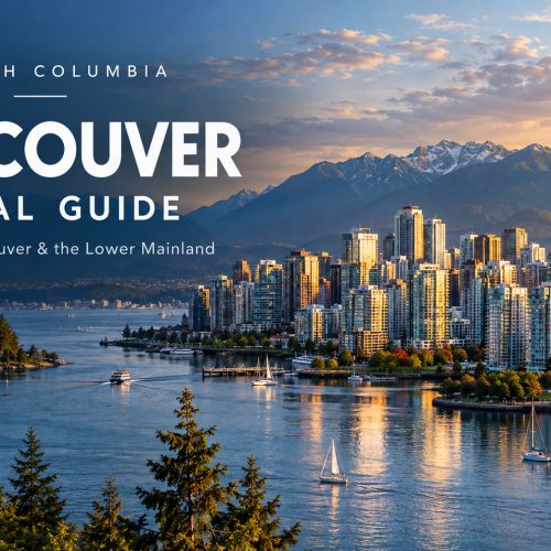 Vancouver BC skyline and North Shore Mountains for the Native Smokes Vancouver BC online cigarette guide