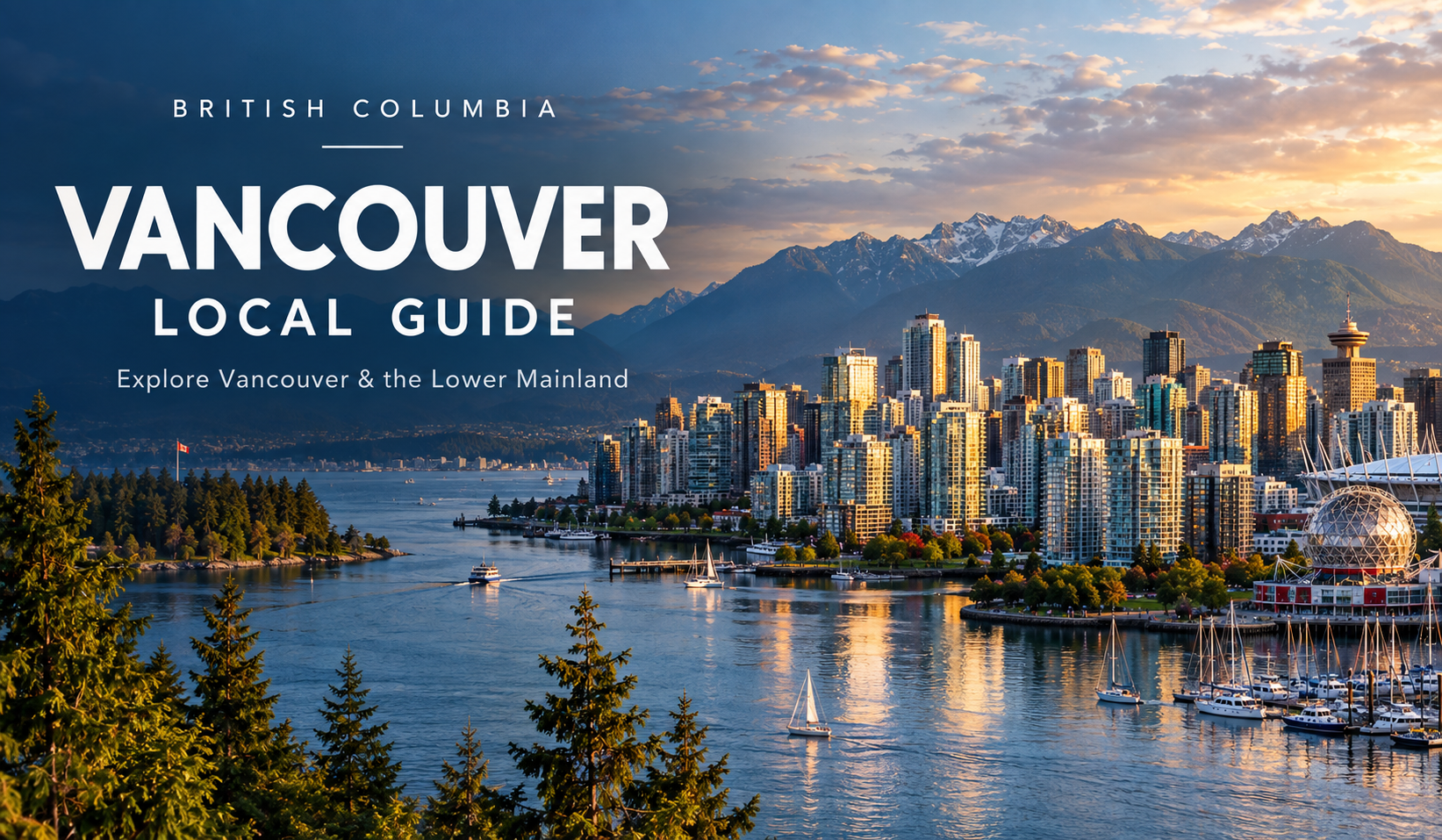Vancouver BC skyline and North Shore Mountains for the Native Smokes Vancouver BC online cigarette guide