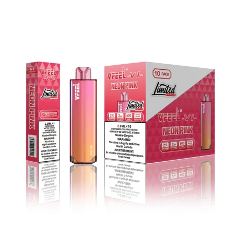 VFEEL V1 6000 Puffs – Neon Pink Disposable Vape