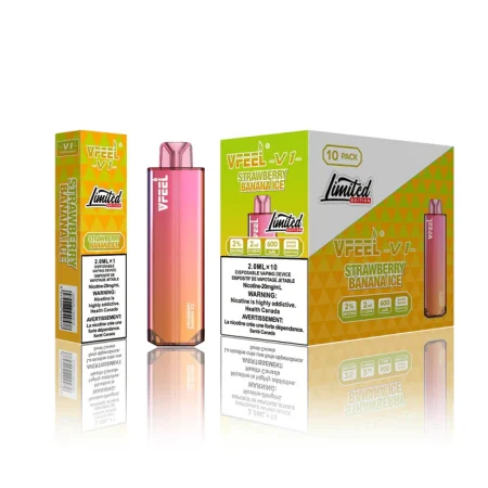 VFEEL V1 6000 Puffs – Strawberry Banana Ice Disposable Vape