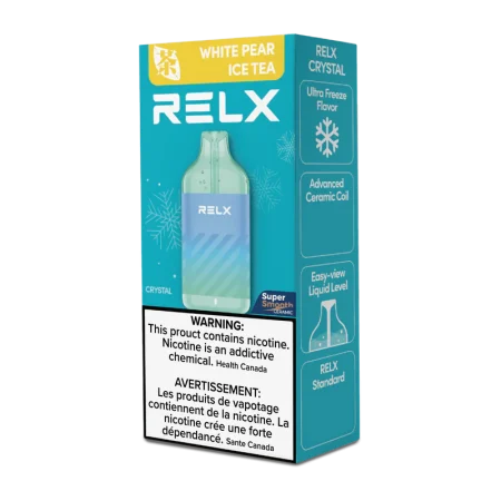RELX Crystal 15000 Puffs – White Pear Ice Tea Disposable Vape